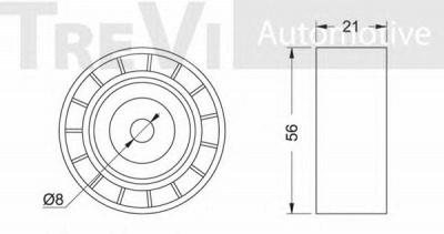 TREVI AUTOMOTIVE ta1288 -  Паразитный / ведущий ролик, поликлиновой ремень